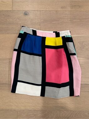 Kate Spade Colorblock Print Mini Skirt